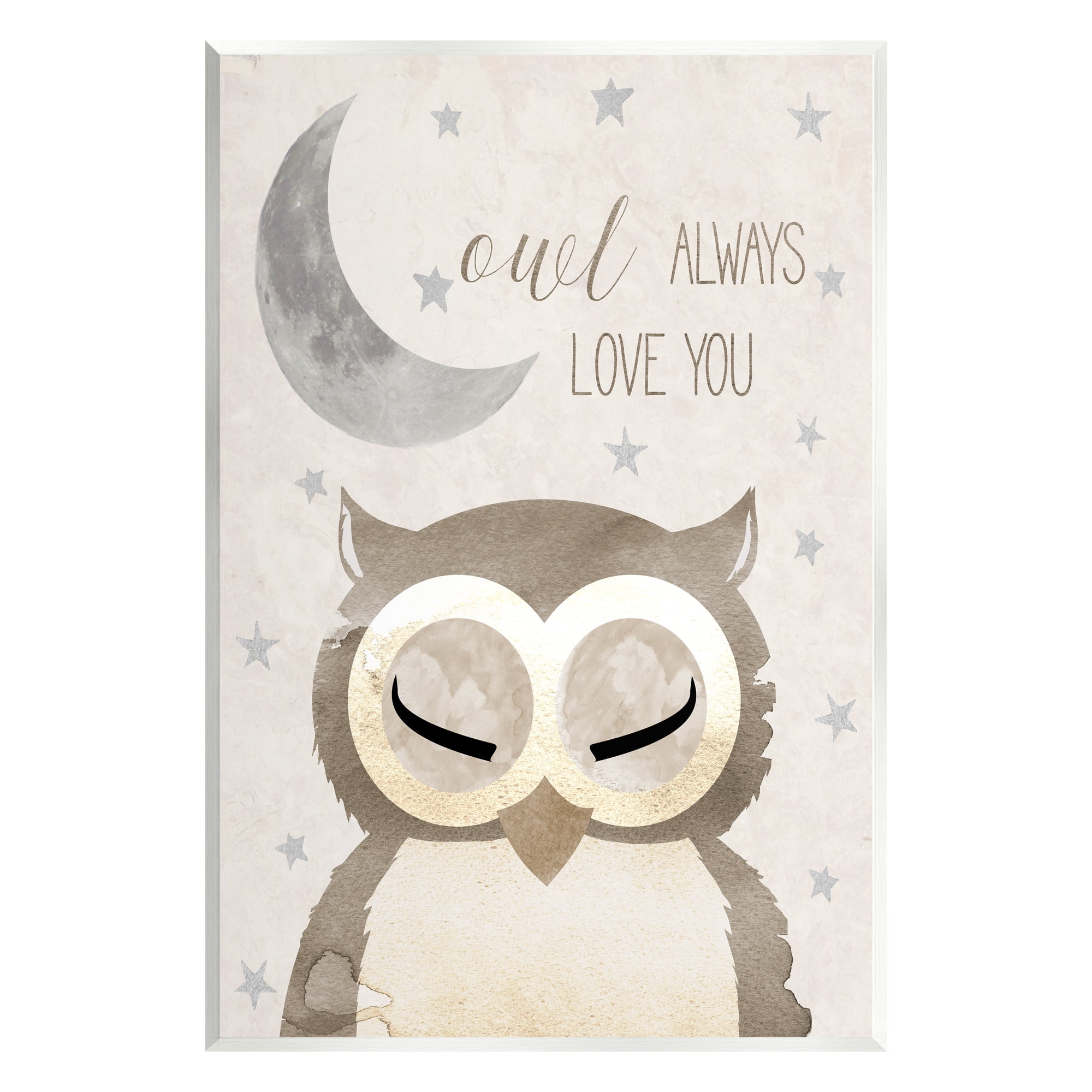 Stupell Industries Owl Always Love You Pun Landscape Painting Unframed Art Print Wall Art, 13 x 19