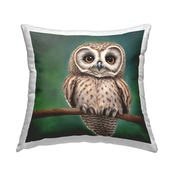 Stupell Industries Owl Gazing Perched Branch Printed Throw Pillow Design by Alpenglow Workshop