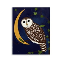Stupell Industries Owl & Moon Forest Animals Painting Unframed Art Print Wall Art, 11 x 14