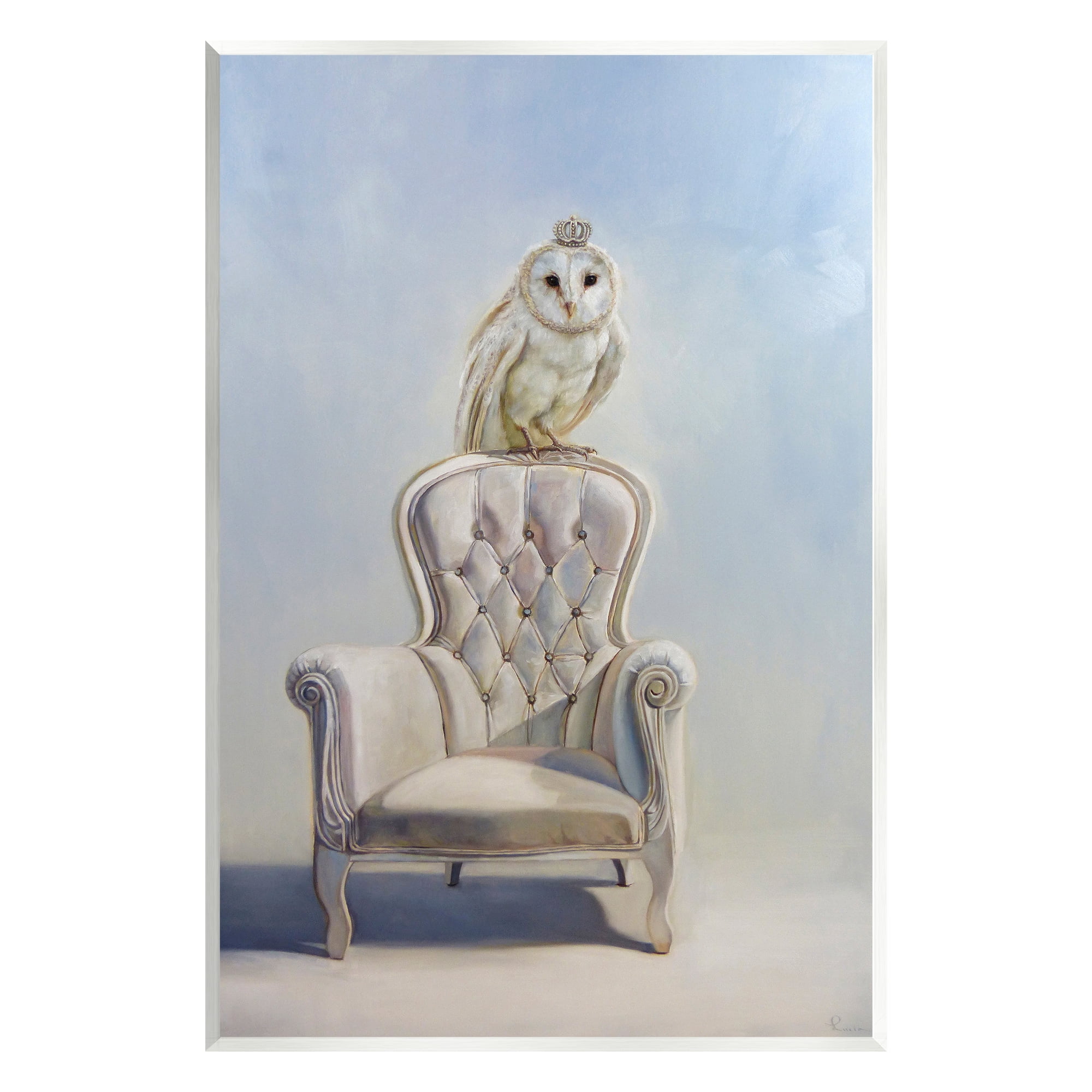 Stupell Industries Owl Perched in Crown Animals & Insects Painting Unframed Art Print Wall Art, 10 x 15