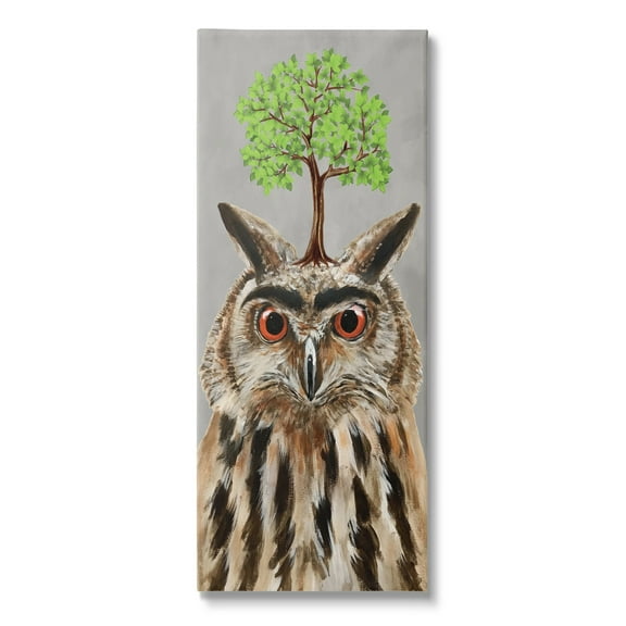 Stupell Industries Owl Tree Growing Wildlife Animals & Insects Painting Gallery Wrapped Canvas Print Wall Art