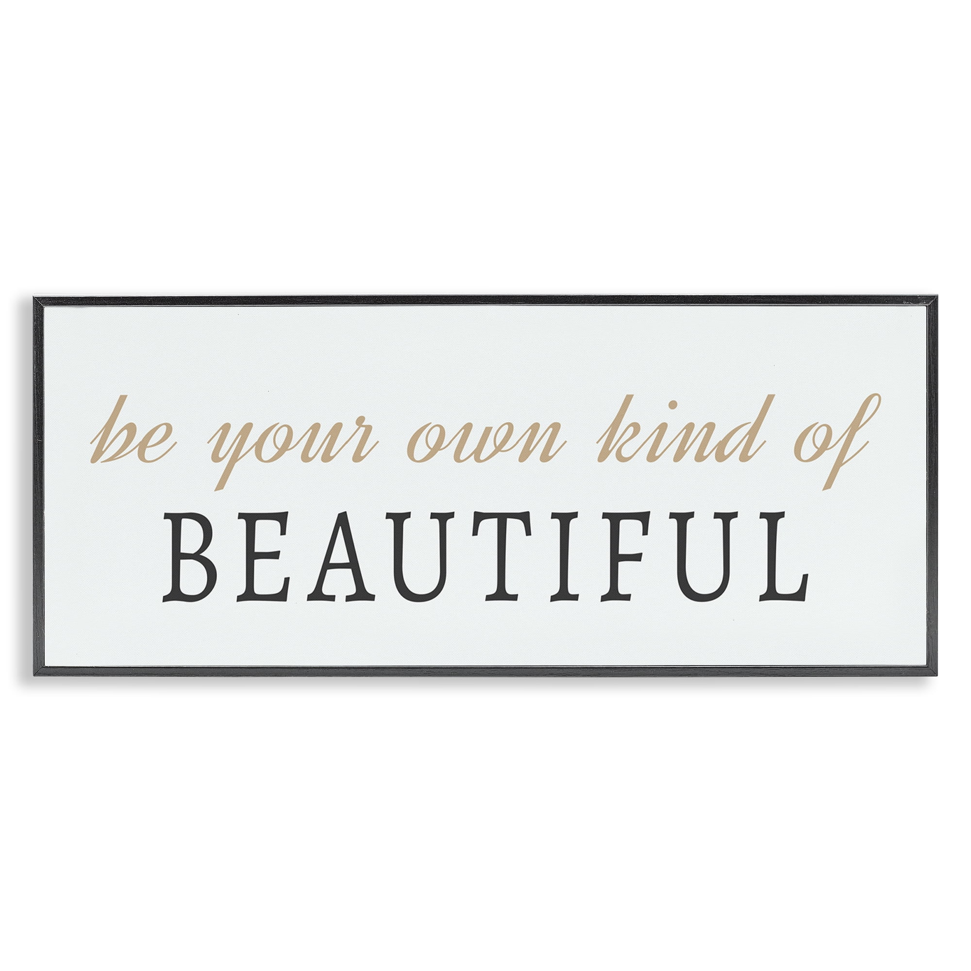 Stupell Industries Own Kind Of Beautiful Typography Painting Black Framed Art Print Wall Art, 24 x 10