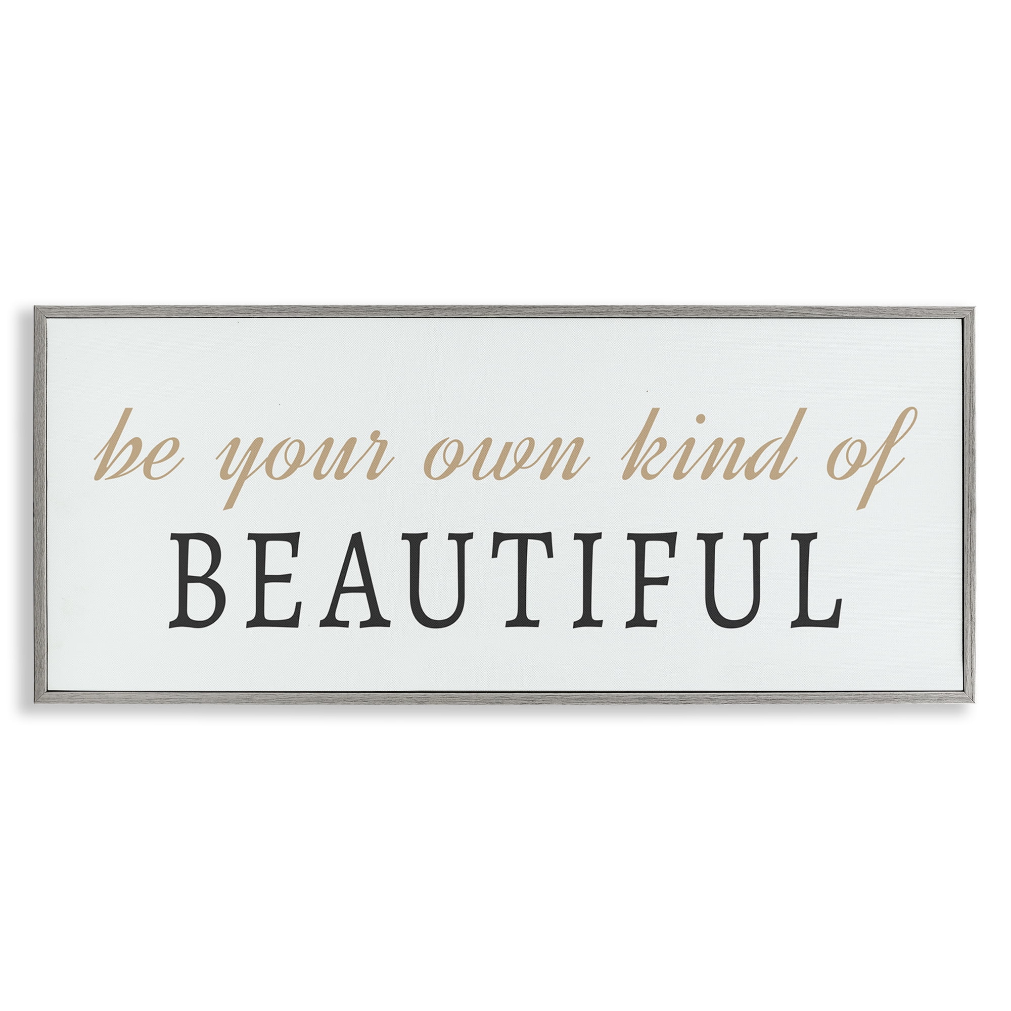 Stupell Industries Own Kind Of Beautiful Typography Painting Gray Framed Art Print Wall Art, 30 x 13