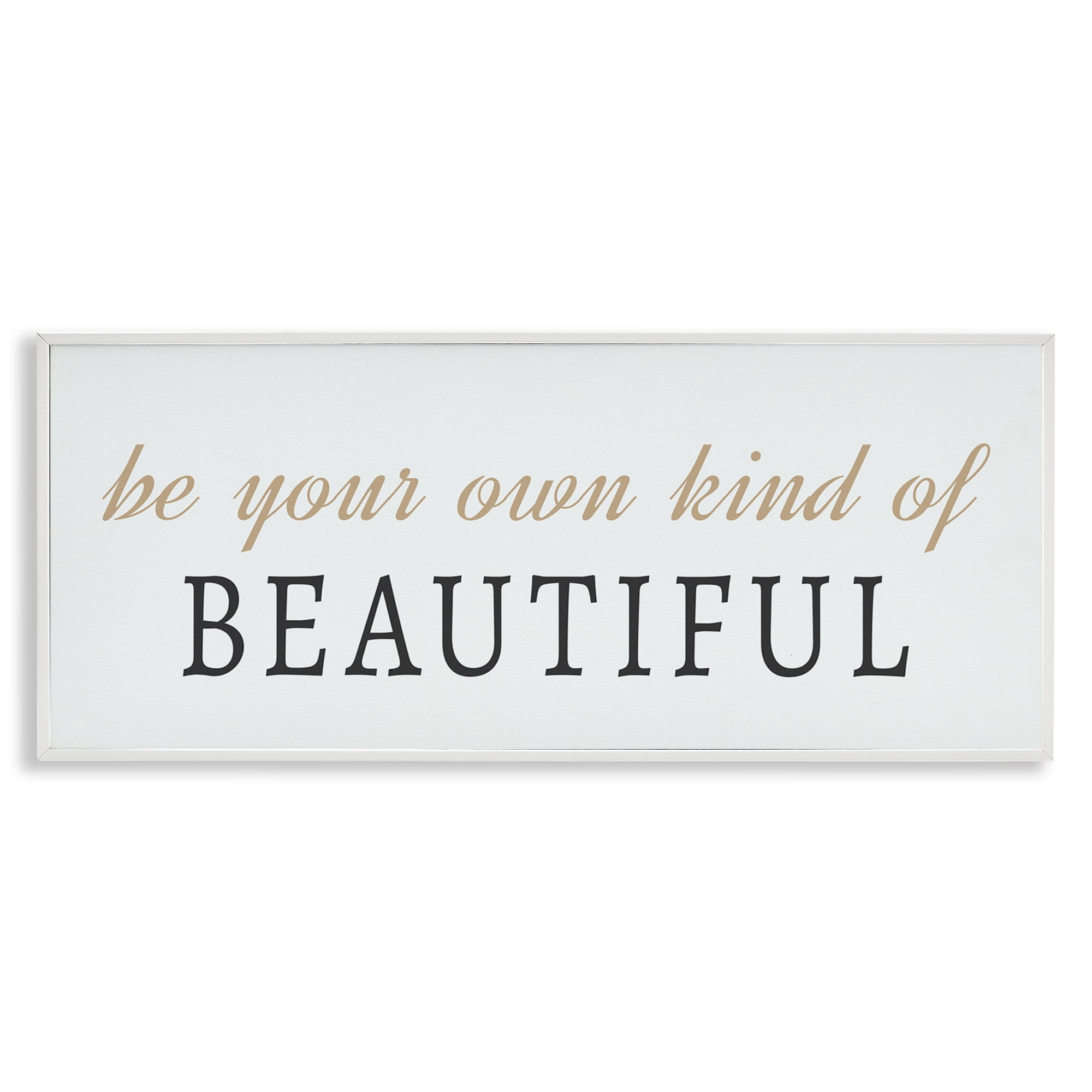 Stupell Industries Own Kind Of Beautiful Typography Painting White Framed Art Print Wall Art, 30 x 13