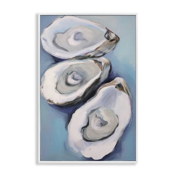 Stupell Industries Oyster Seashell Trio Animals & Insects Painting White Framed Art Print Wall Art, 16 x 24