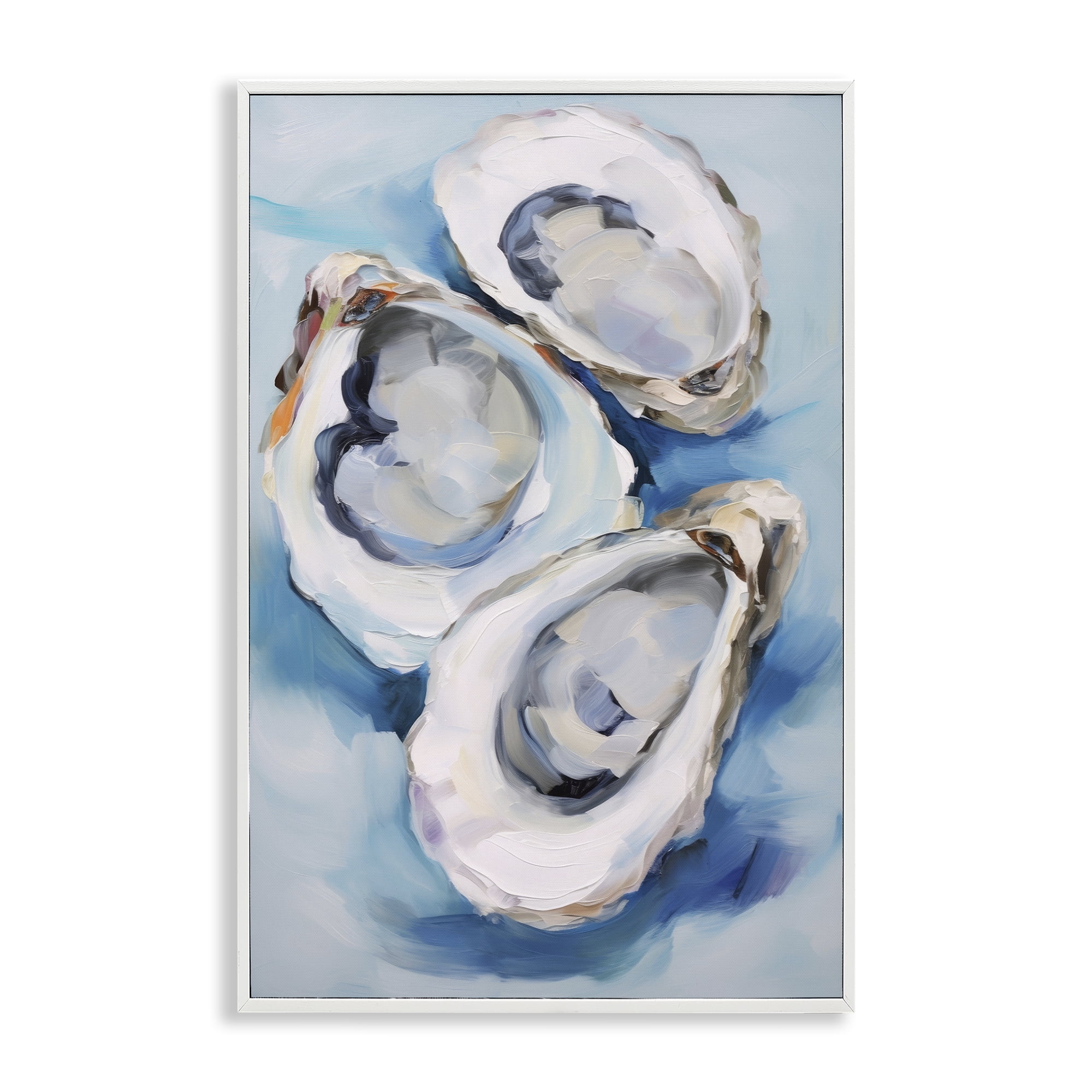 Stupell Industries Oyster Shell Trio Animals & Insects Painting White Framed Art Print Wall Art, 16 x 24