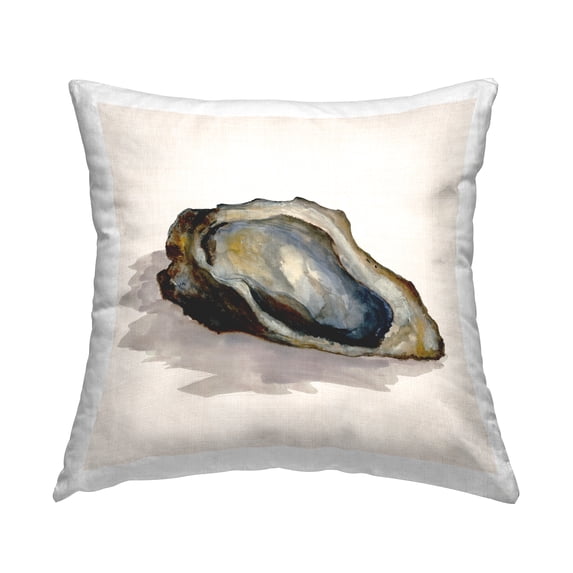 Stupell Industries Oyster Shell on Beige Decorative Printed Throw Pillow Design by Jacob Q.