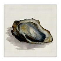 Stupell Industries Oyster Shell on Beige Nautical & Beach Painting Wrapped Canvas Art Print Wall Art, 17 x 17
