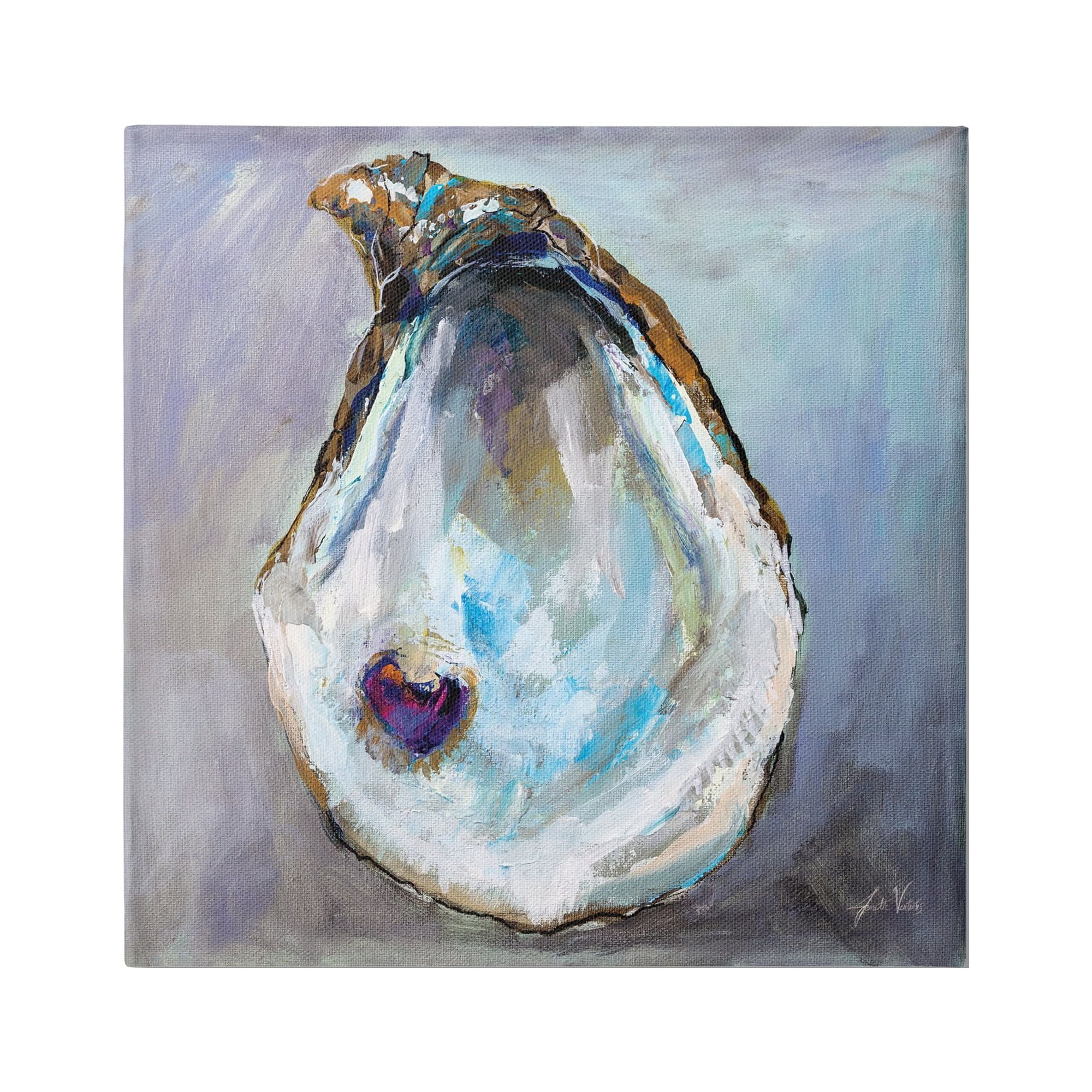 Stupell Industries Oyster Shell with Pearl Animals & Insects Painting Gallery Wrapped Canvas Print Wall Art, 24 x 24