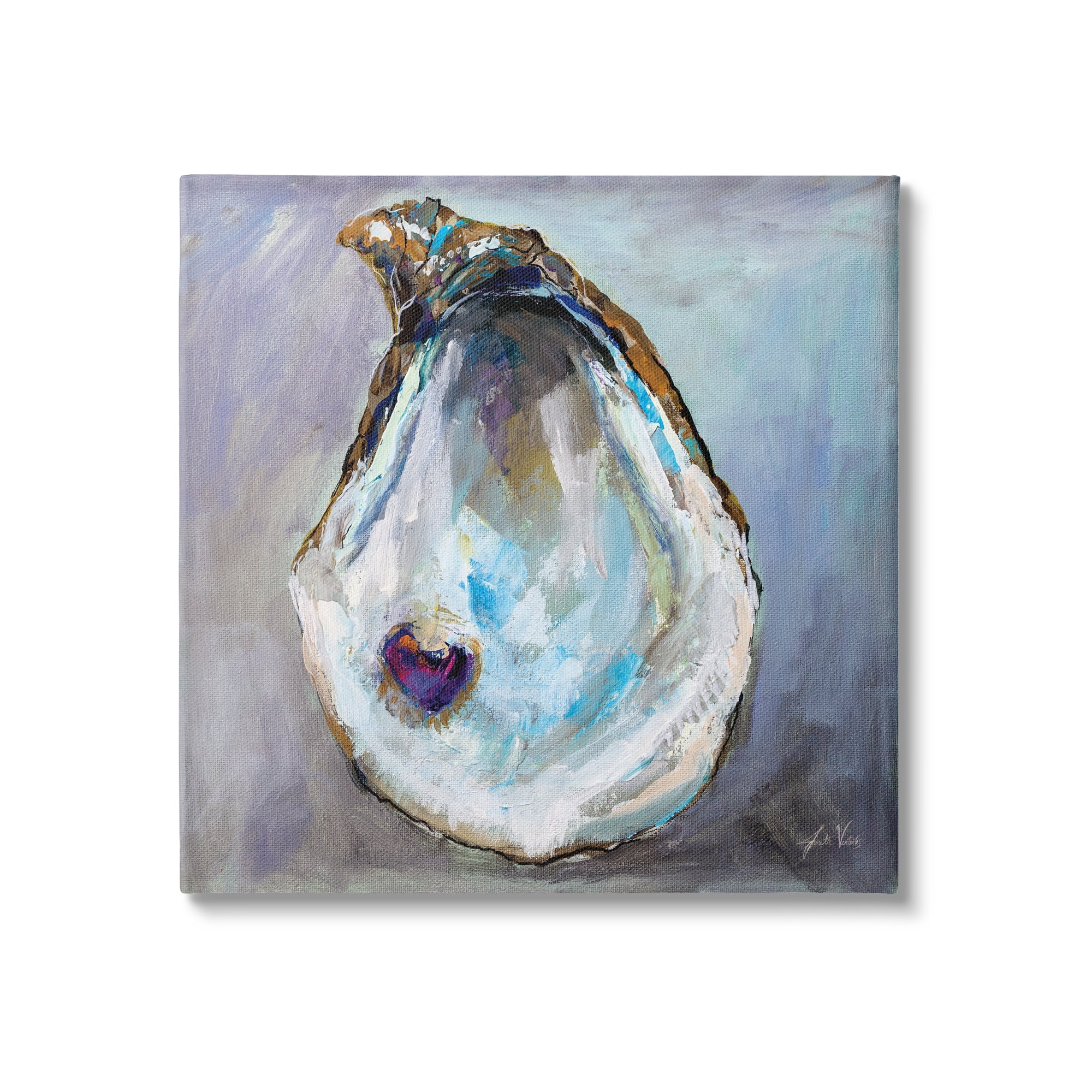 Stupell Industries Oyster Shell with Pearl Animals & Insects Painting Gallery Wrapped Canvas Print Wall Art, 30 x 30