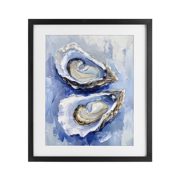 Stupell Industries Tropical Oysters On The Half Shell Black Framed Print Under Glass, 13 x 16, by Creative Studio