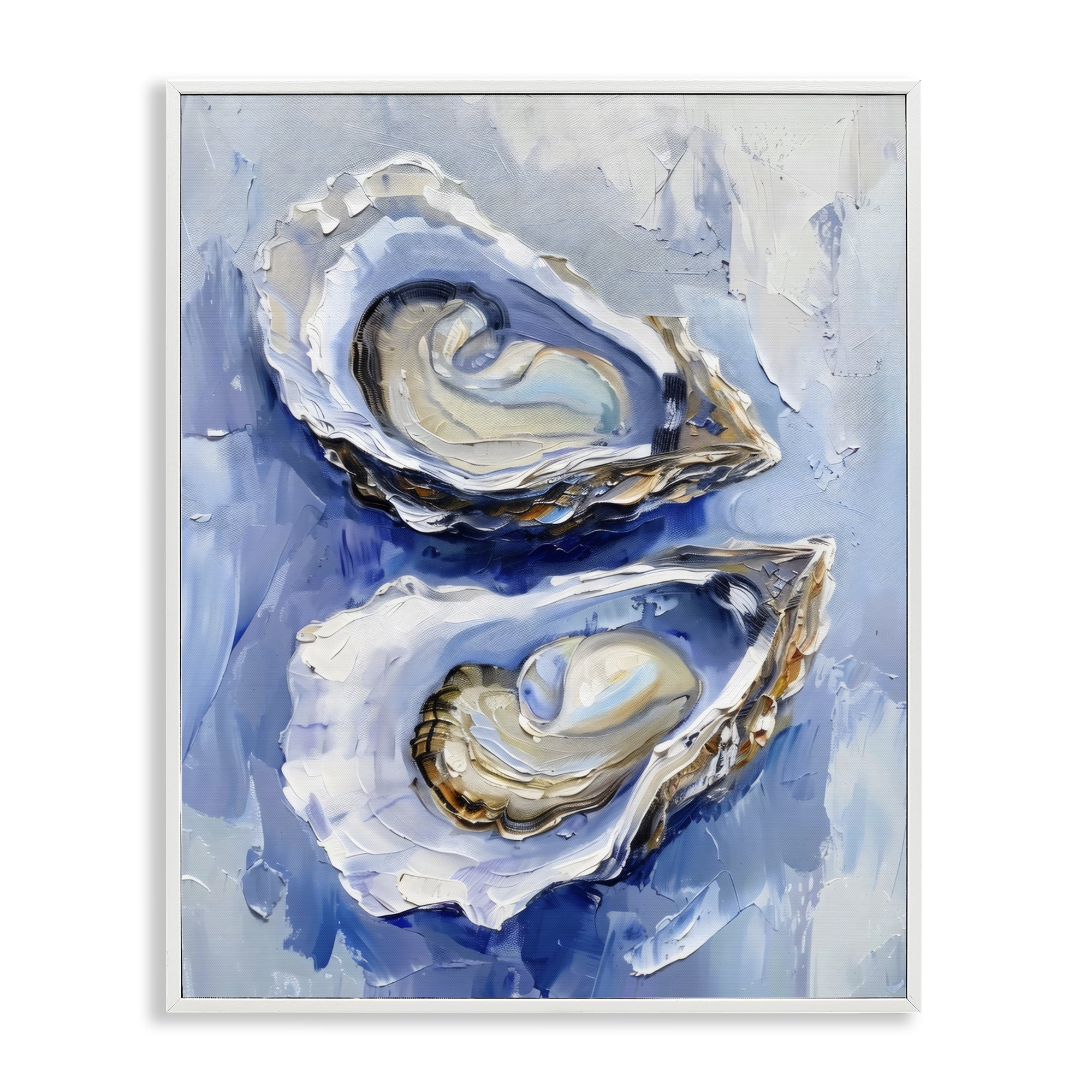 Stupell Industries Oysters On The Half Shell White Framed Giclee Art, design by Creative Studio