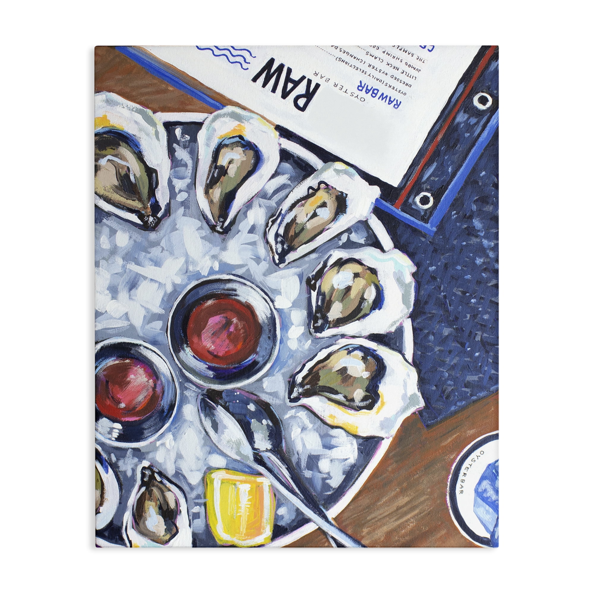 Stupell Industries Oysters on Ice Canvas Wall Art, design by Rachel Nerney