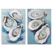Stupell Industries Oysters on the Half Shell Nautical & Beach Painting Unframed Art Print Wall Art, 10 x 15, Set of 2