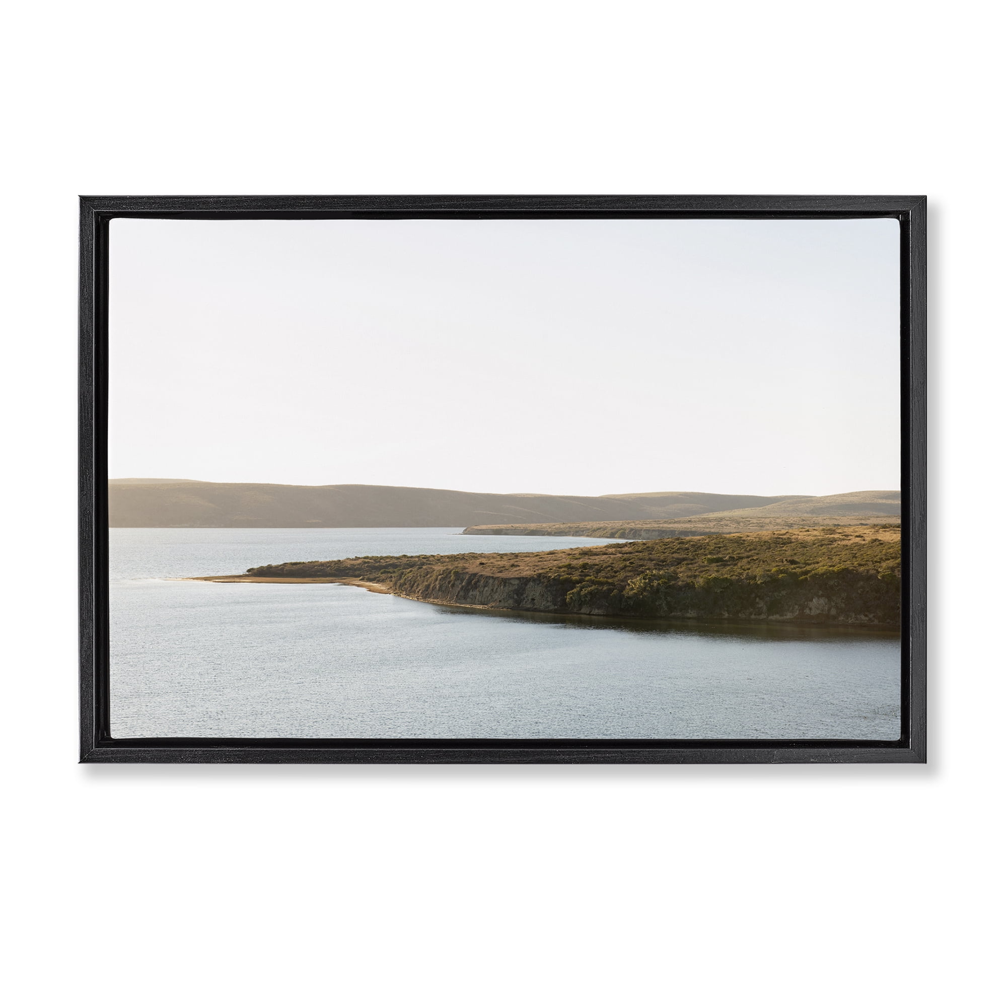Stupell Industries Pacific Estuary Landscape Landscape & Nature Photography Black Floater Framed Canvas Art Print Wall Art, 25 x 17