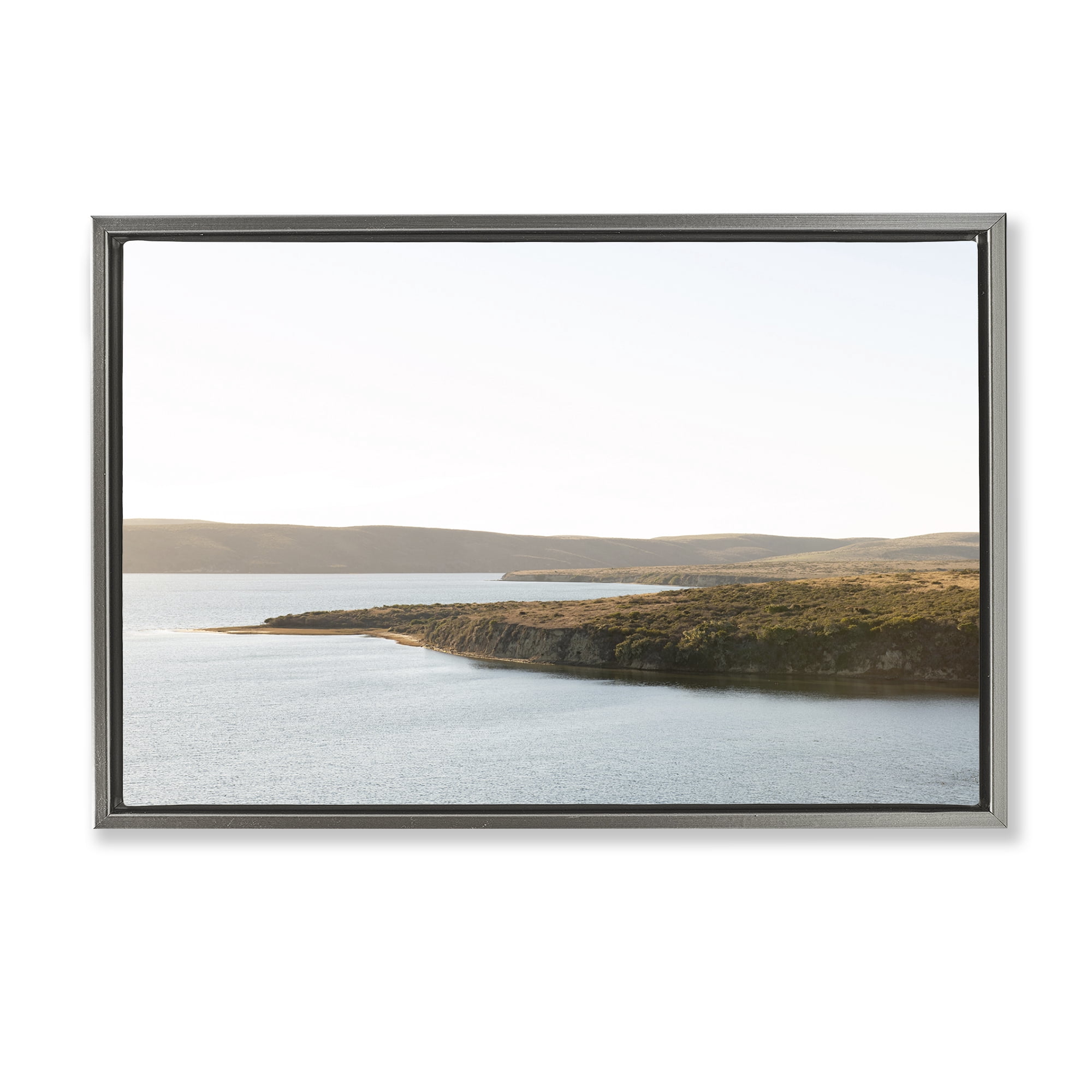 Stupell Industries Pacific Estuary Landscape Landscape & Nature Photography Gray Floater Framed Canvas Art Print Wall Art, 31 x 21