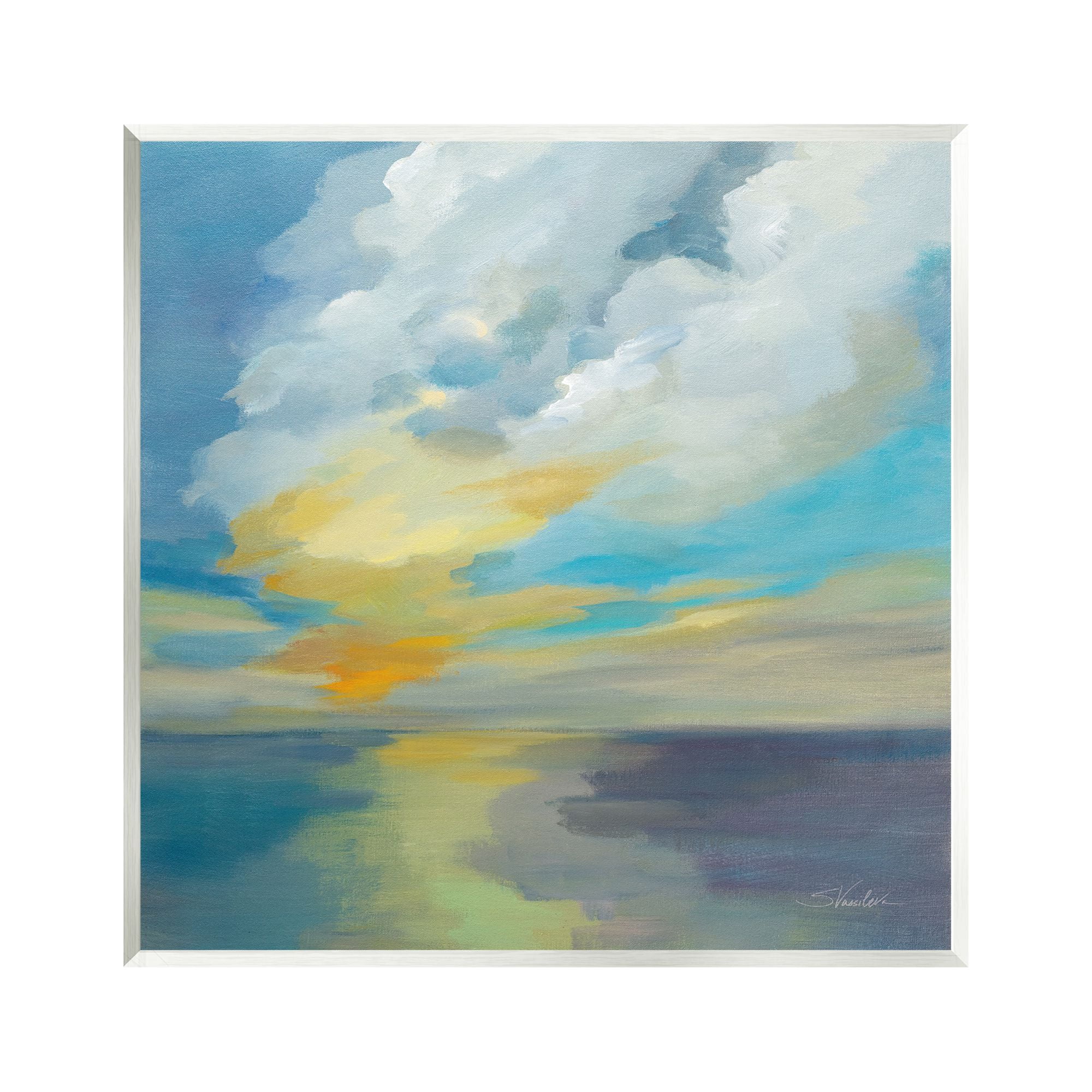 Stupell Industries Pacific Light Sea Painting Nature Painting Unframed Art Print Wall Art, 12 x 12