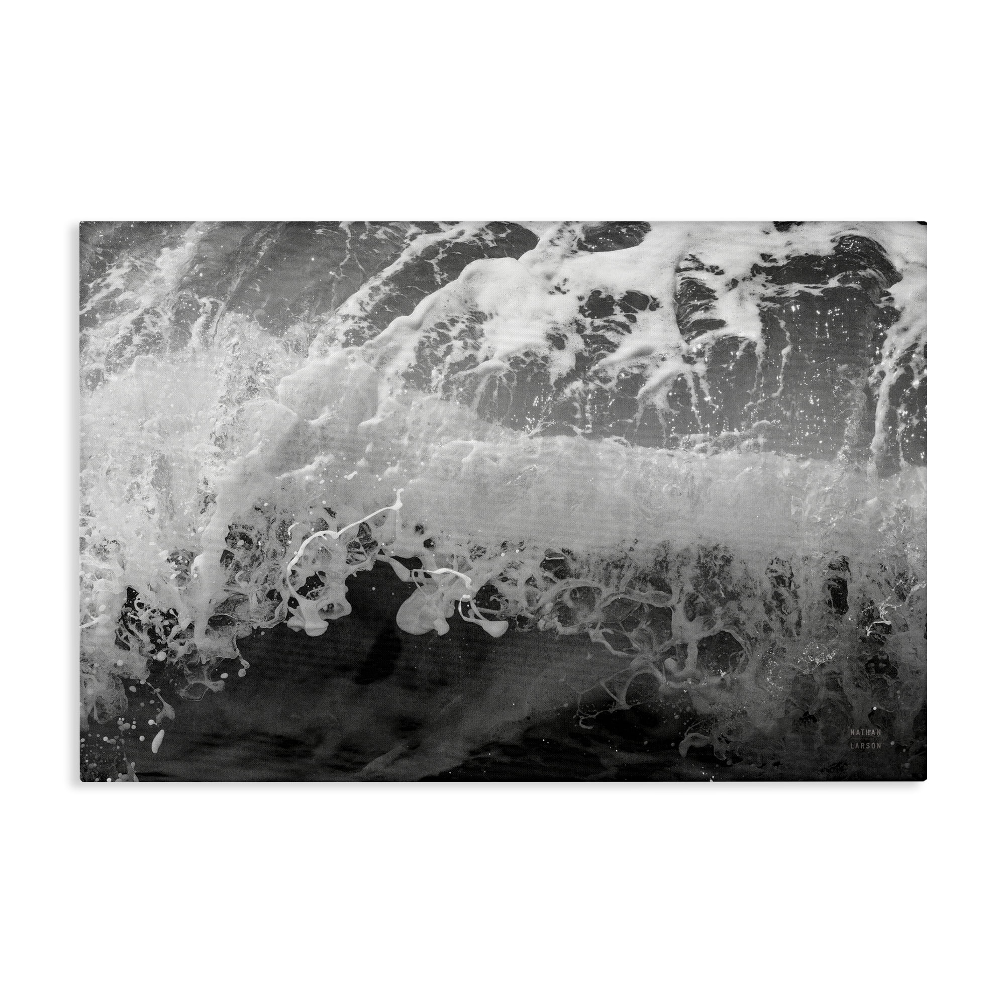 Stupell Industries Pacific Ocean Splash Landscape Photography Gallery Wrapped Canvas Art Print Wall Art, 36 x 24