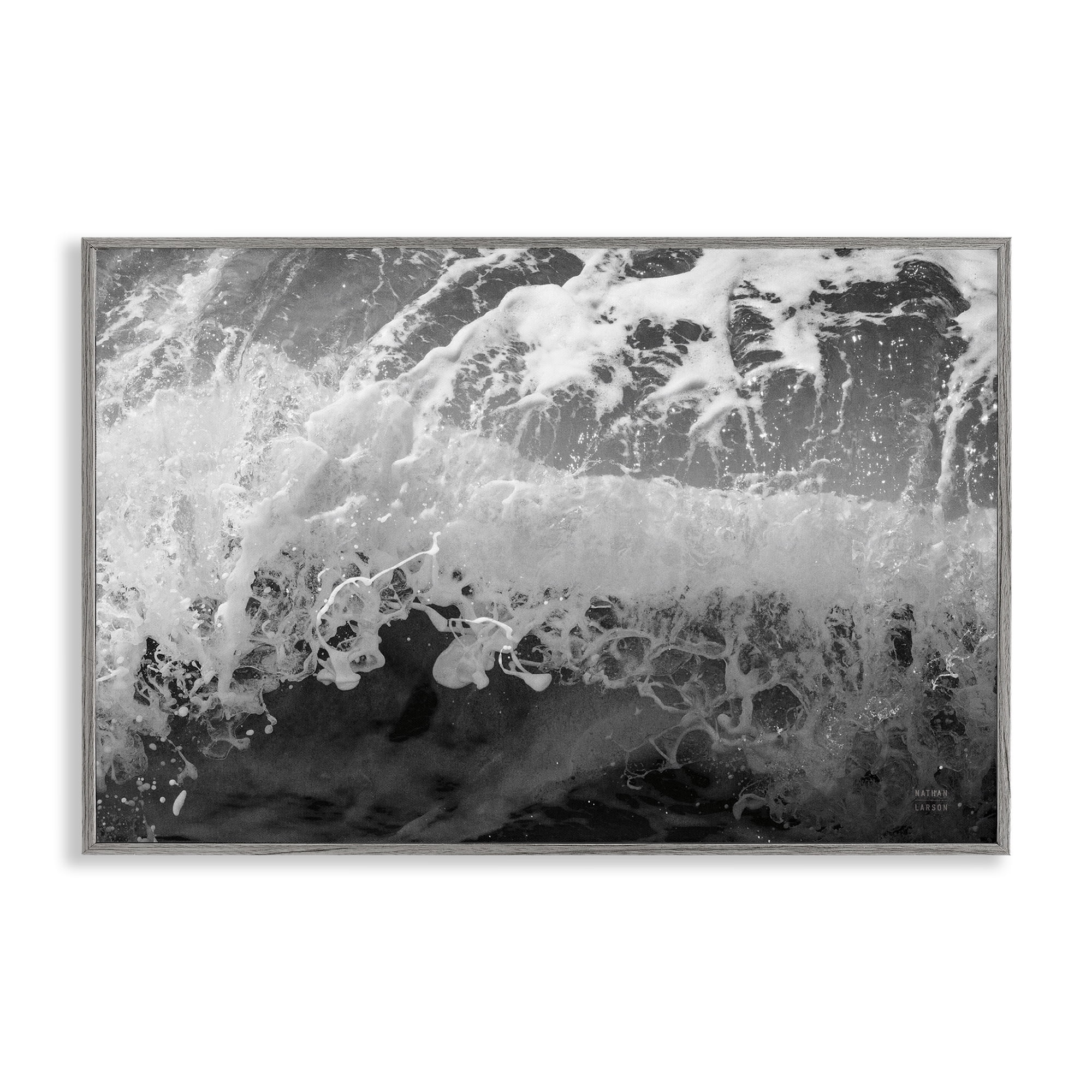 Stupell Industries Pacific Ocean Splash Landscape Photography Gray Framed Art Print Wall Art, 24 x 16