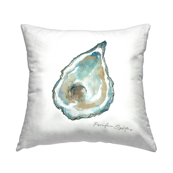 Stupell Industries Pacific Oyster on White Decorative Printed Throw Pillow Design by Carol Robinson.