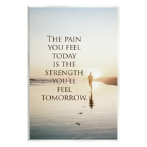 Stupell Industries Pain Becomes Strength Phrase Landscape Painting Unframed Art Print Wall Art, 10 x 15