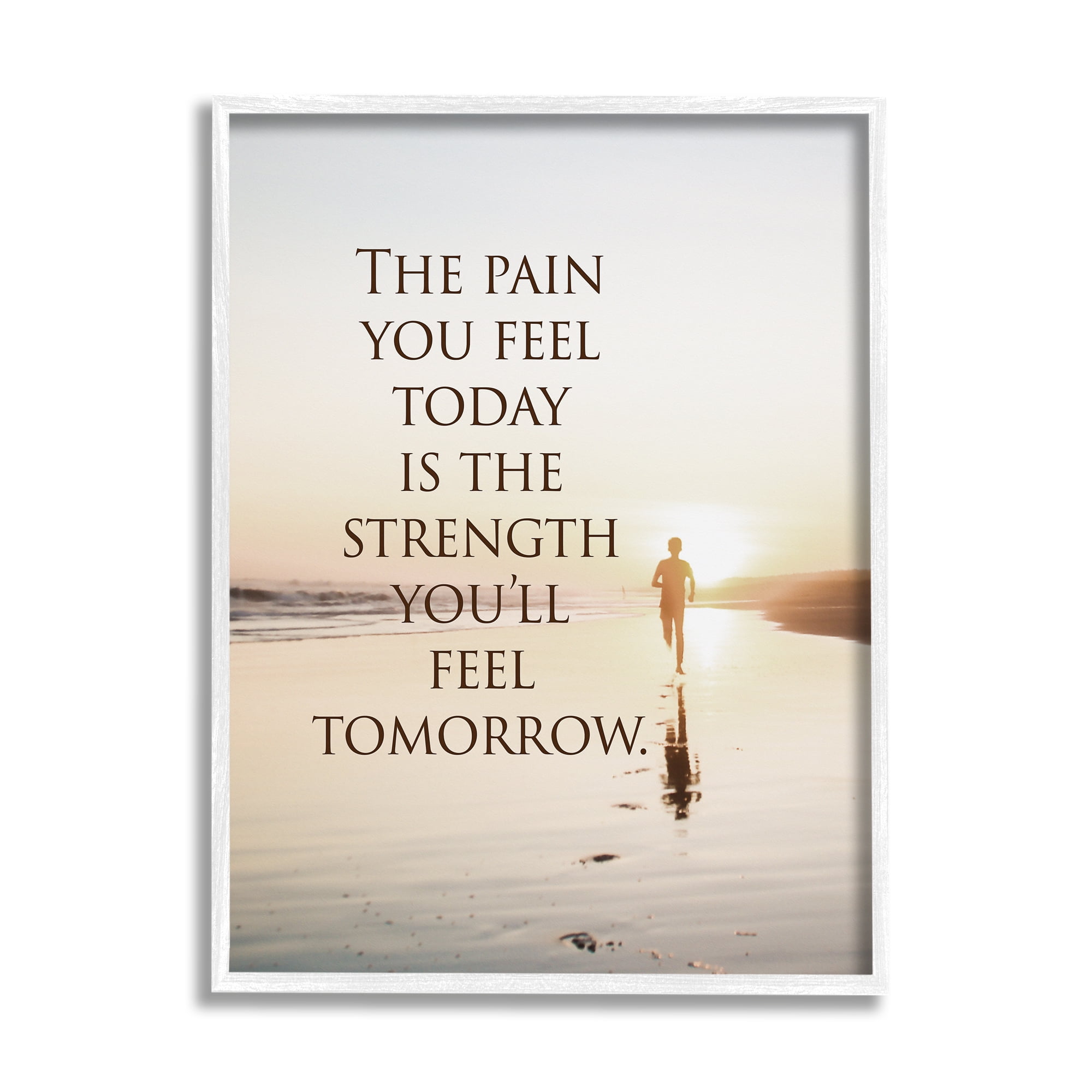 Stupell Industries bb-644-Framed Pain Becomes Strength Phrase by Steve Hunziker Single Picture Frame Print on Canvas