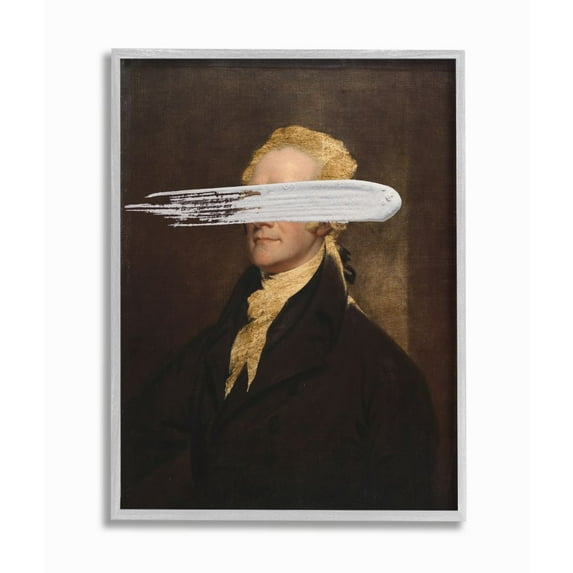 Stupell Industries Paint Censored Hamilton Portrait Classical Design Designed by Jennifer Goldberger