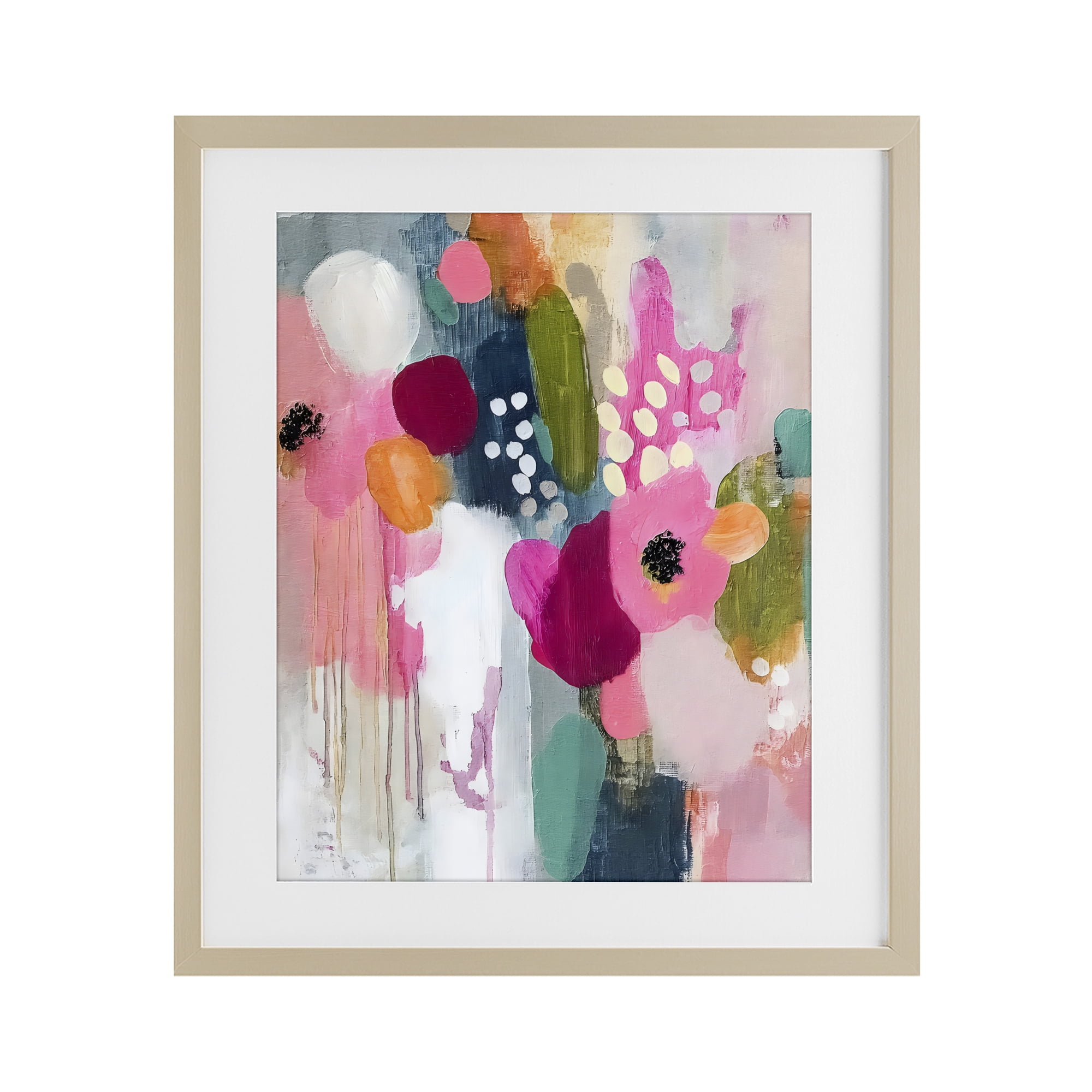 Stupell Industries Paint Drip Blooms Cascade Birch Framed Print Under Glass, design by Riley B