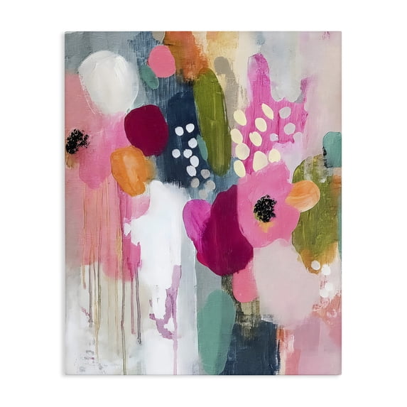 Stupell Industries Modern Paint Drip Blooms Cascade Canvas Art, 16 x 20, by Riley B