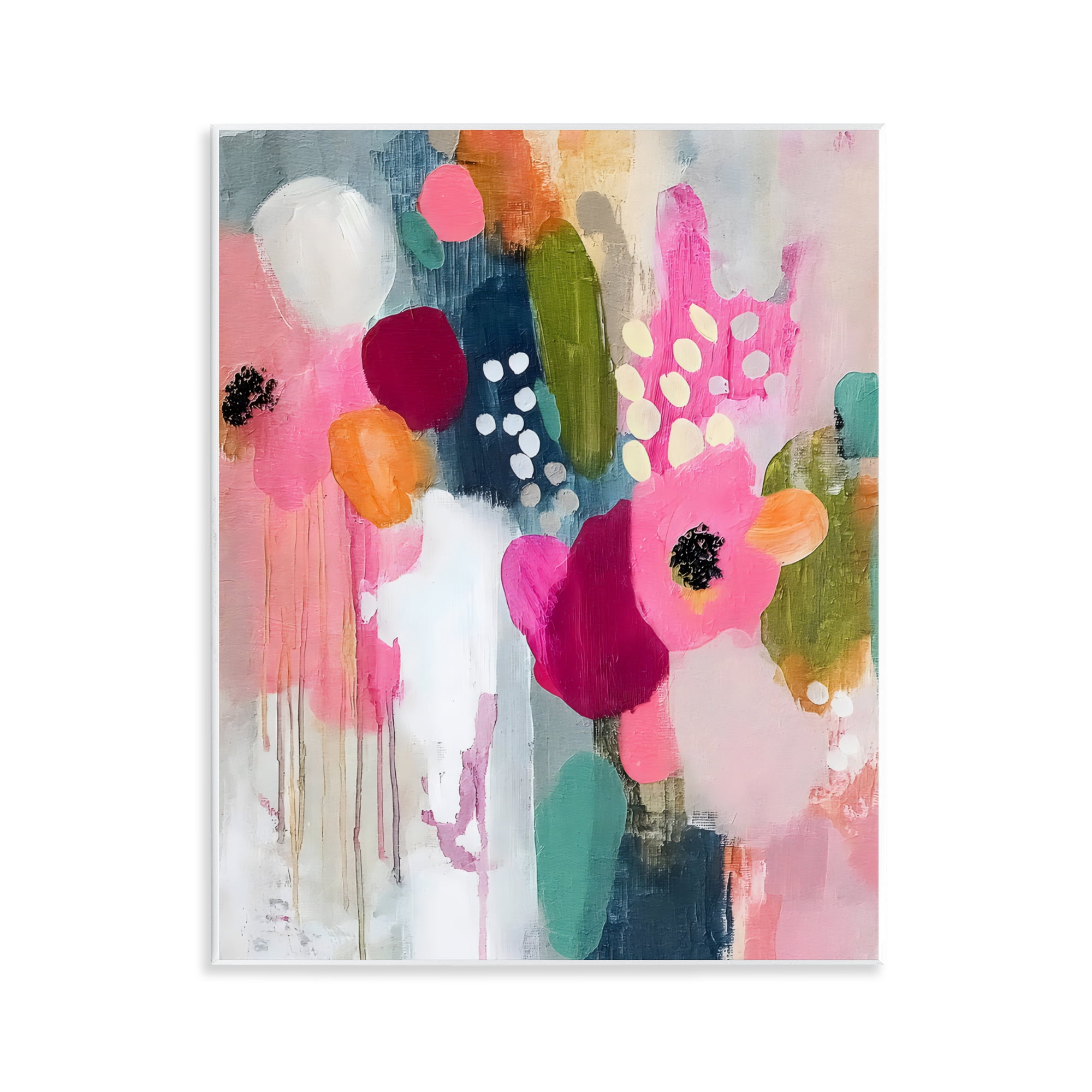 Stupell Industries Paint Drip Blooms Cascade Wall Plaque Art, design by Riley B
