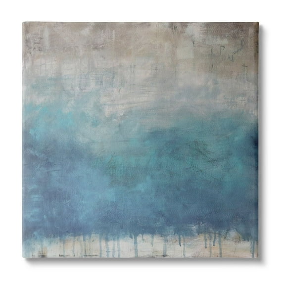 Stupell Industries Paint Drip Hatched Blue Abstract Modern Ombre Painting Gallery Wrapped Canvas Print Wall Art, Design by Judi Bagnato
