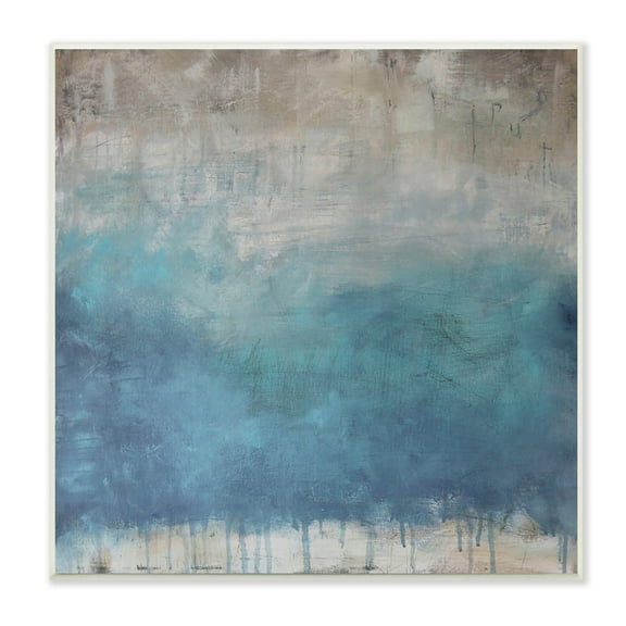 Stupell Industries Paint Drip Hatched Blue Abstract Modern Ombre Painting Unframed Art Print Wall Art, Design by Judi Bagnato