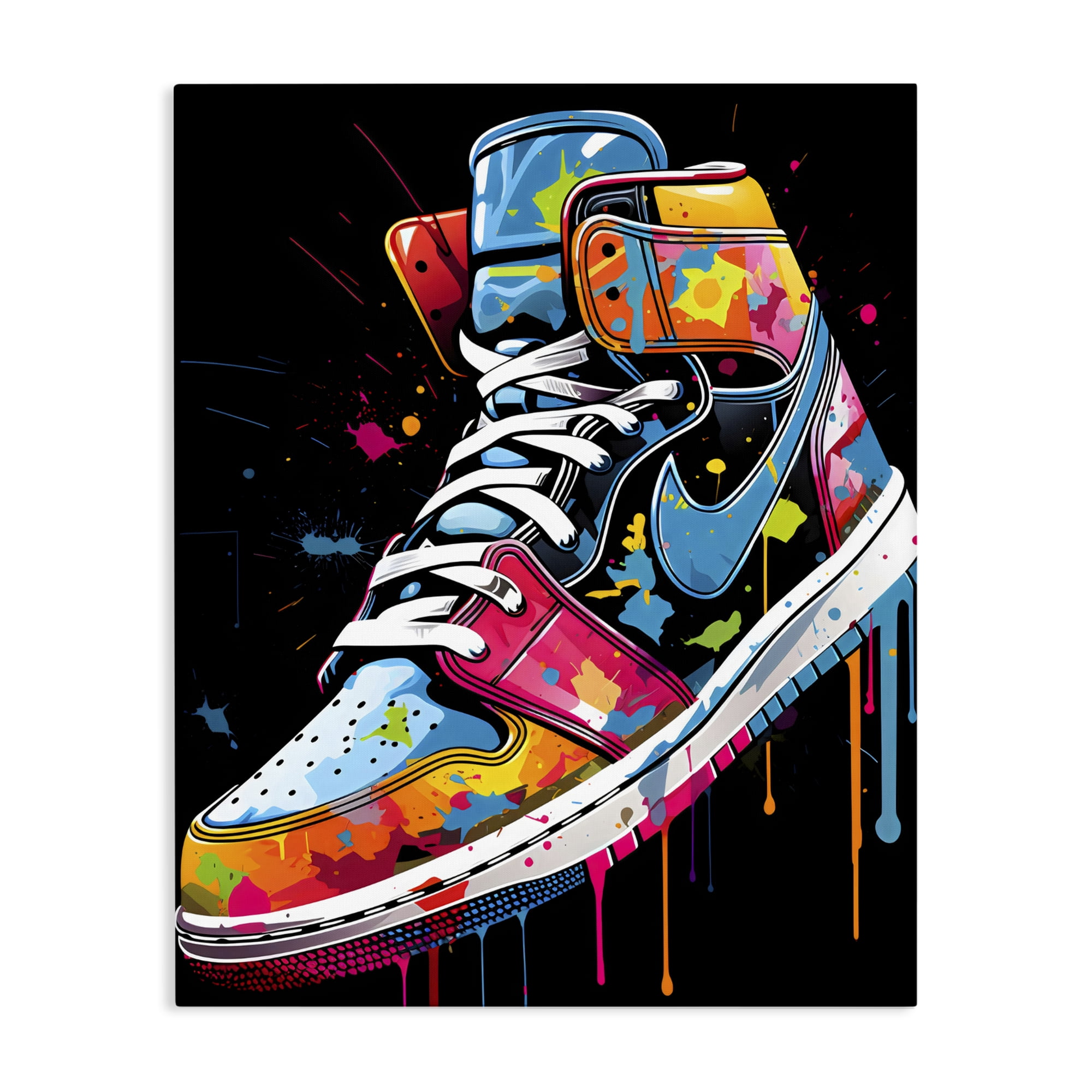 Stupell Industries Paint Drip High Top Sneakers Canvas Wall Art, design by Creative Studio