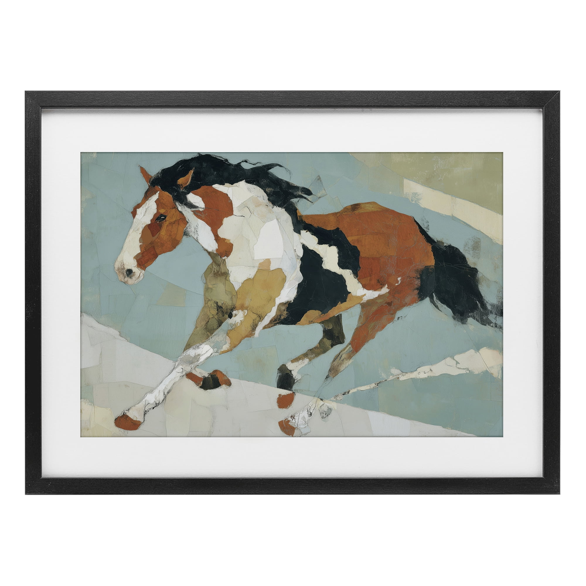Stupell Industries Paint Horse in Motion Black Framed Print Under Glass, design by Chromatic Storm Studio