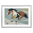 thumbnail image 1 of Stupell Industries Modern Paint Horse in Motion Gray Framed Print Under Glass, 23 x 17, by Chromatic Storm Studio, 1 of 8