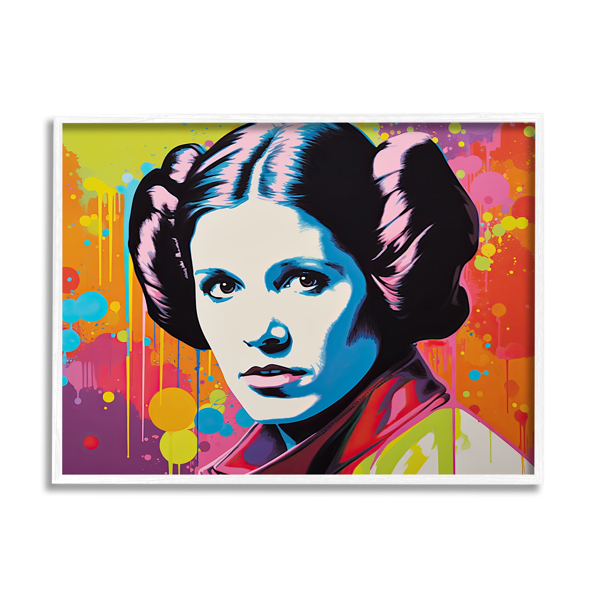 Stupell Industries Paint Splash Leia Fairy Tales & Fantasy Painting White Framed Art Print Wall Art, 20 x 16
