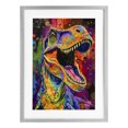 thumbnail image 1 of Stupell Industries Bohemian Paint Splatter Urban T-Rex Gray Framed Print Under Glass, 17 x 23, by Creative Studio, 1 of 8