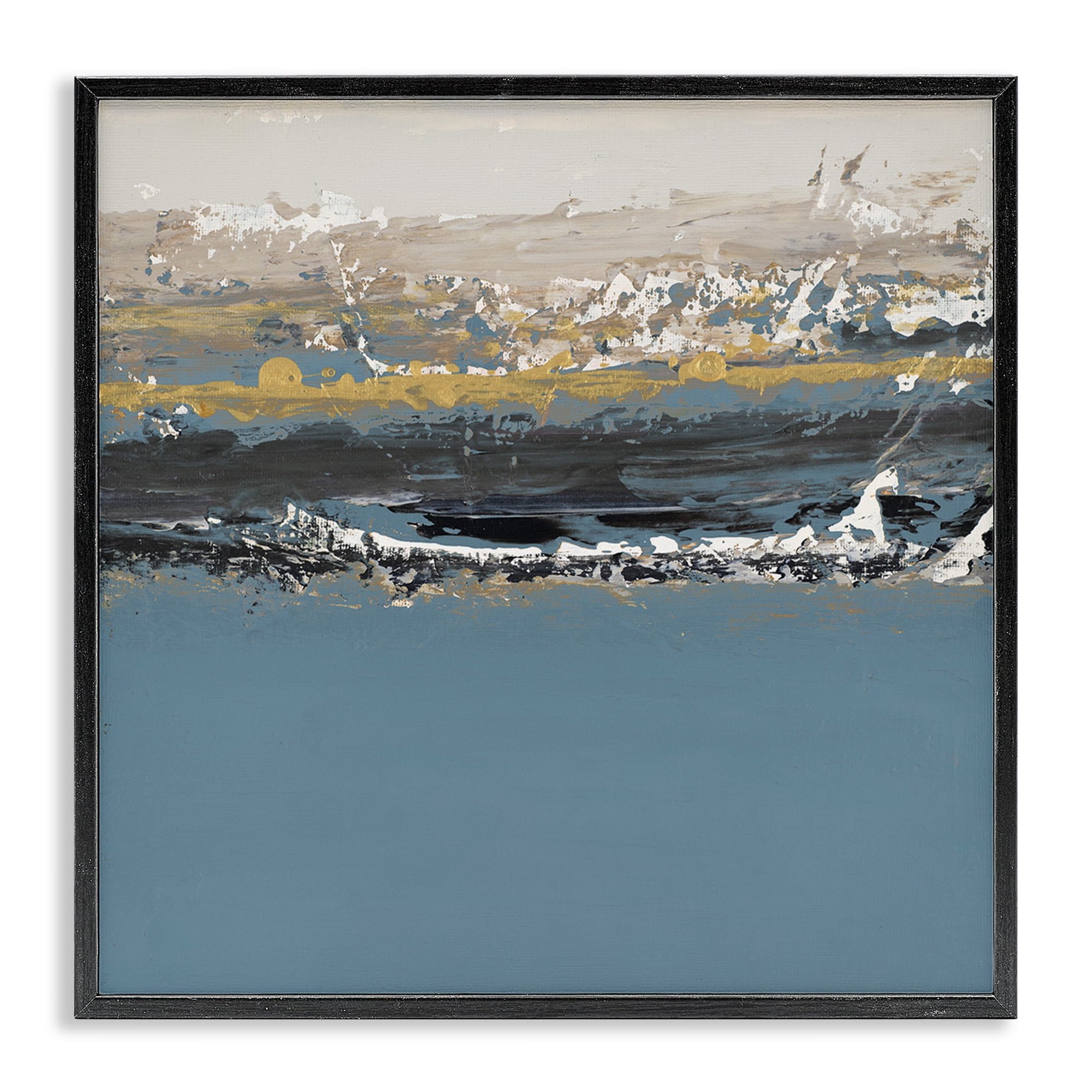 Stupell Industries Paint Streaked Abstraction Abstract Painting Black Framed Art Print Wall Art, 24 x 24