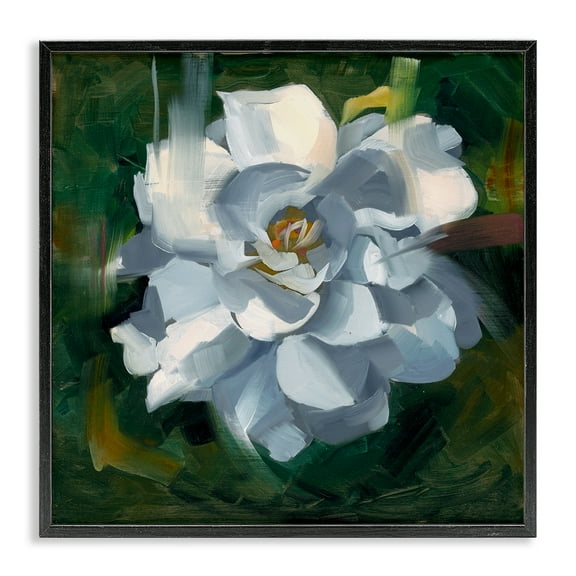 Stupell Industries Paint Streaked Flower Botanical & Floral Painting Black Framed Art Print Wall Art, 12 x 12