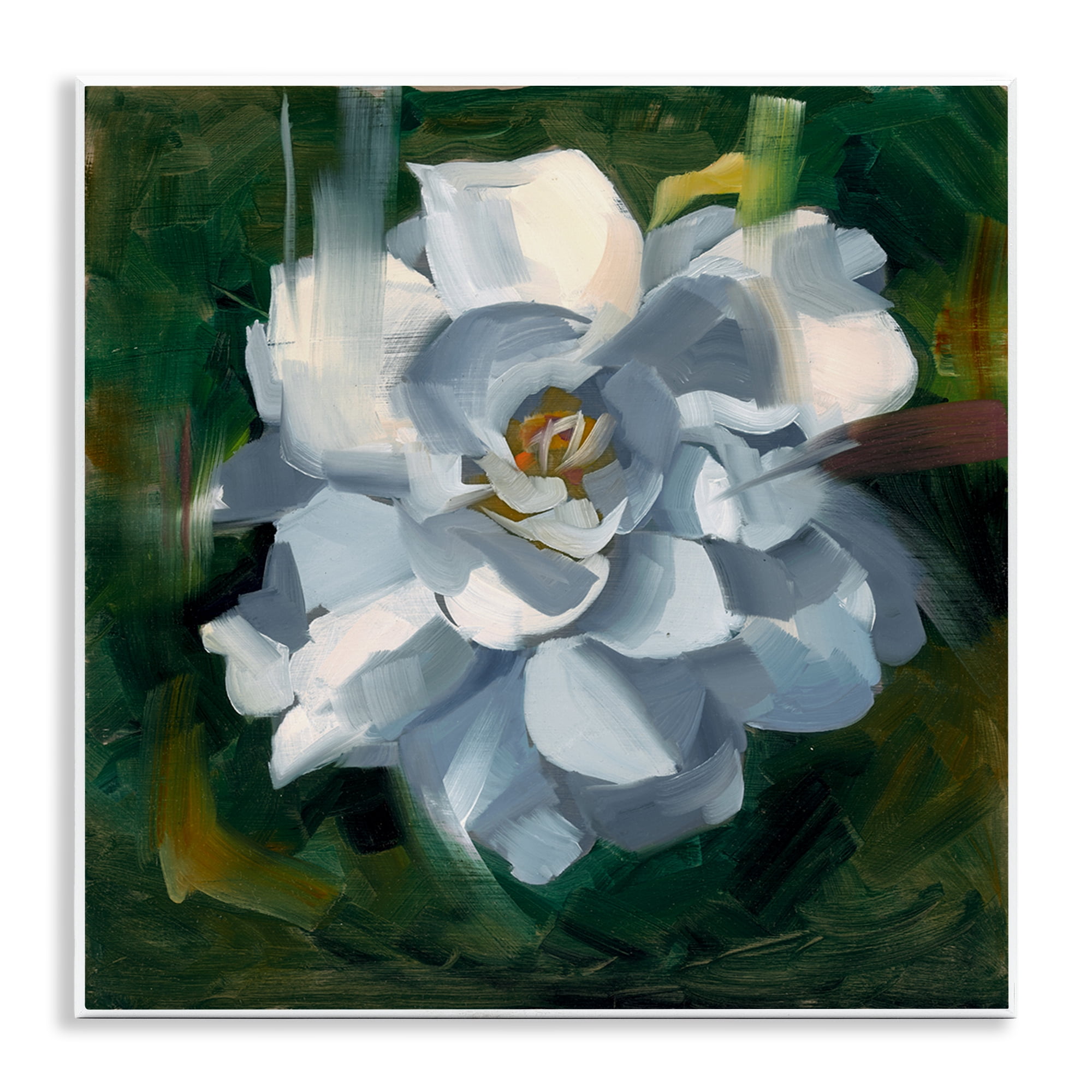 Stupell Industries Paint Streaked Flower Botanical & Floral Painting Unframed Art Print Wall Art, 12 x 12