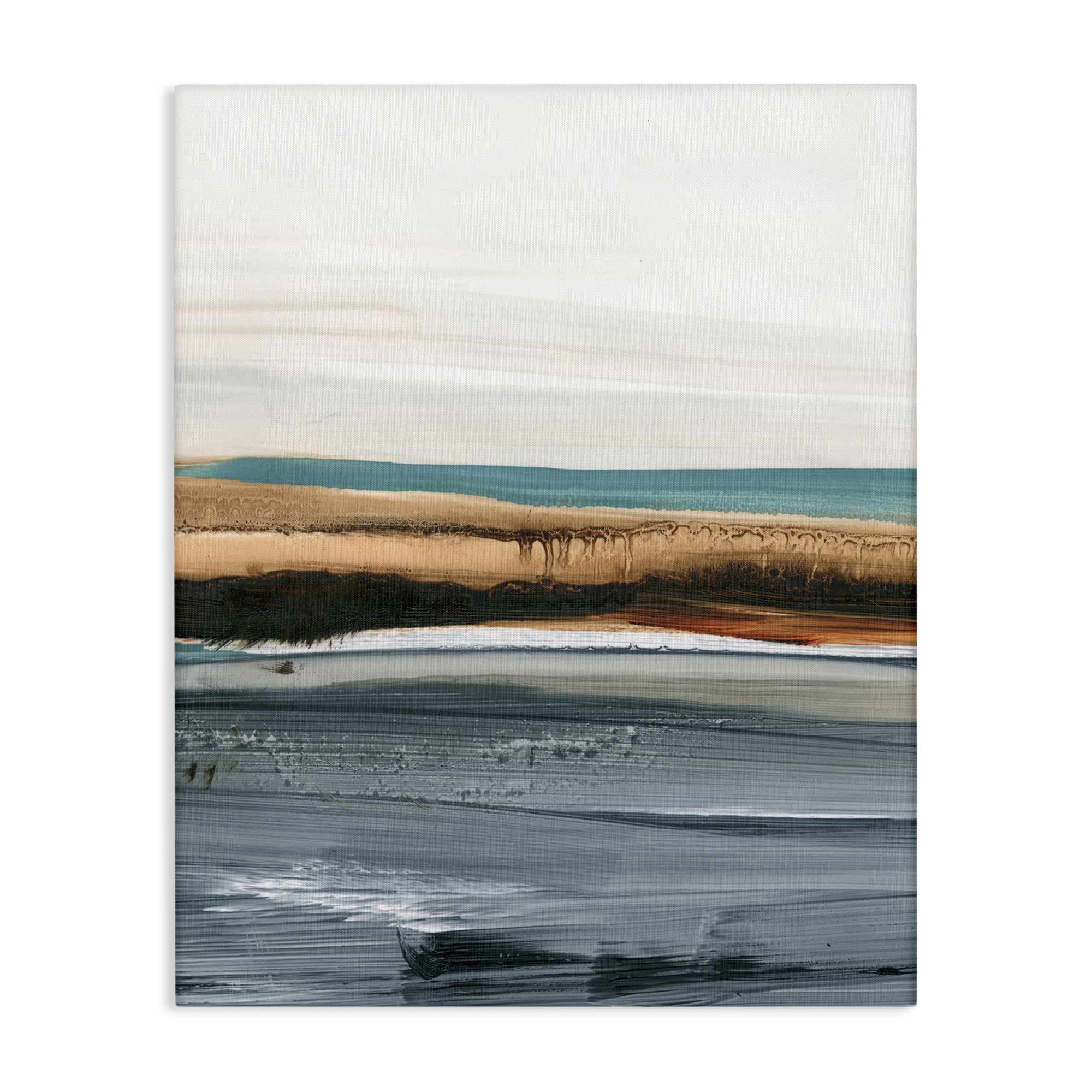 Stupell Industries Paint Strokes Beach Impression Abstract Painting Wrapped Canvas Art Print Wall Art, 24 x 30