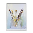 thumbnail image 1 of Stupell Industries Paintbrushes in Glass Jar Expressive Artist Tools Global Painting White Framed Art Print Wall Art, 11 x 14, Design by Alan Segal, 1 of 7