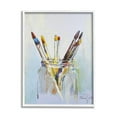 thumbnail image 1 of Stupell Industries Paintbrushes in Glass Jar Expressive Artist Tools Global Painting White Framed Art Print Wall Art, 16 x 20, Design by Alan Segal, 1 of 7