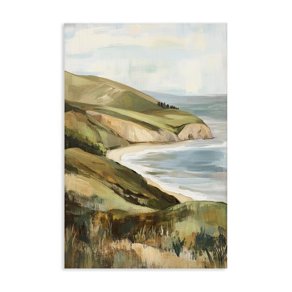 Stupell Industries Transitional Painted Cliffside By The Sea Canvas Art, 24 x 36, by Petals Prints Design
