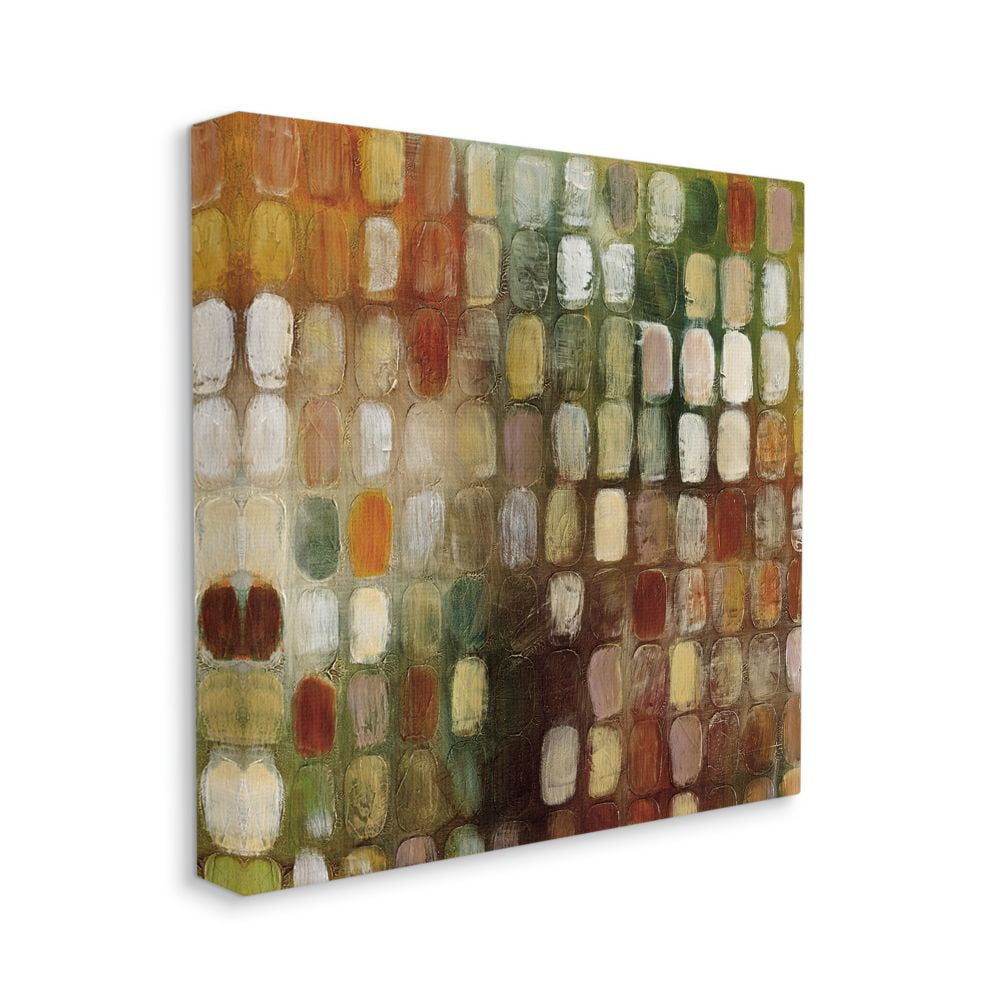 Stupell Industries Painted Earth Tone Oval Abstract Pattern Canvas Wall Art Design by Classic Collection, 24" x 24"