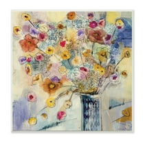 Stupell Industries Painted Flowers Line Drawing Botanical & Floral Painting Unframed Art Print Wall Art, 12 x 12