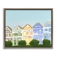 thumbnail image 1 of Stupell Industries Painted Ladies Houses Brown Framed Floater Canvas Wall Art design by Evelyn Coleman, 25 x 31, 1 of 9