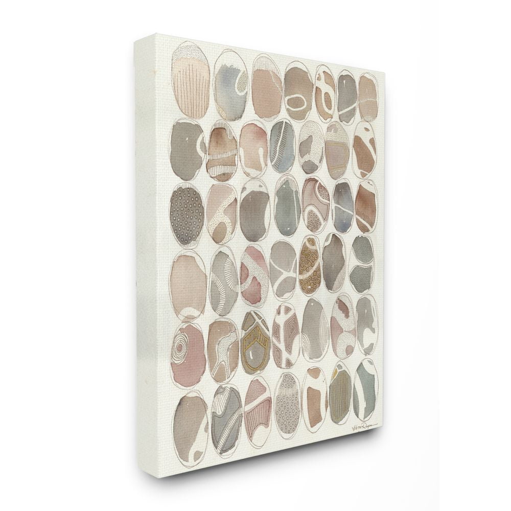 Stupell Industries Painted Patterned Rocks Organic Abstract Lines Canvas Wall Art Design by Kim Rupe, 36" x 48"