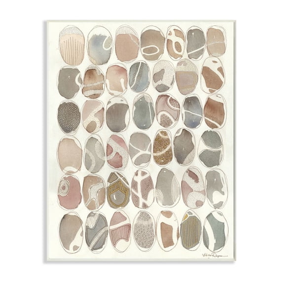 Stupell Industries Painted Patterned Rocks Organic Abstract Lines Wall Plaque Design by Kim Rupe