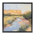thumbnail image 1 of Stupell Industries Transitional Painted Plateau River Reflection Black Floating Frame Canvas Art, 18 x 18, by Petals Prints Design, 1 of 8